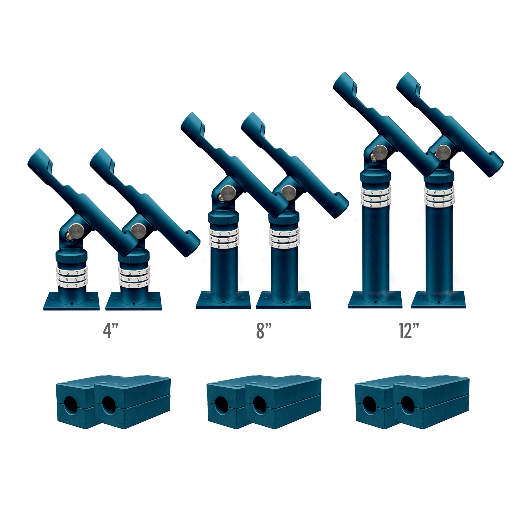 The Complete Rod Holder Bundle (Rail Mount System)  Fin Gear