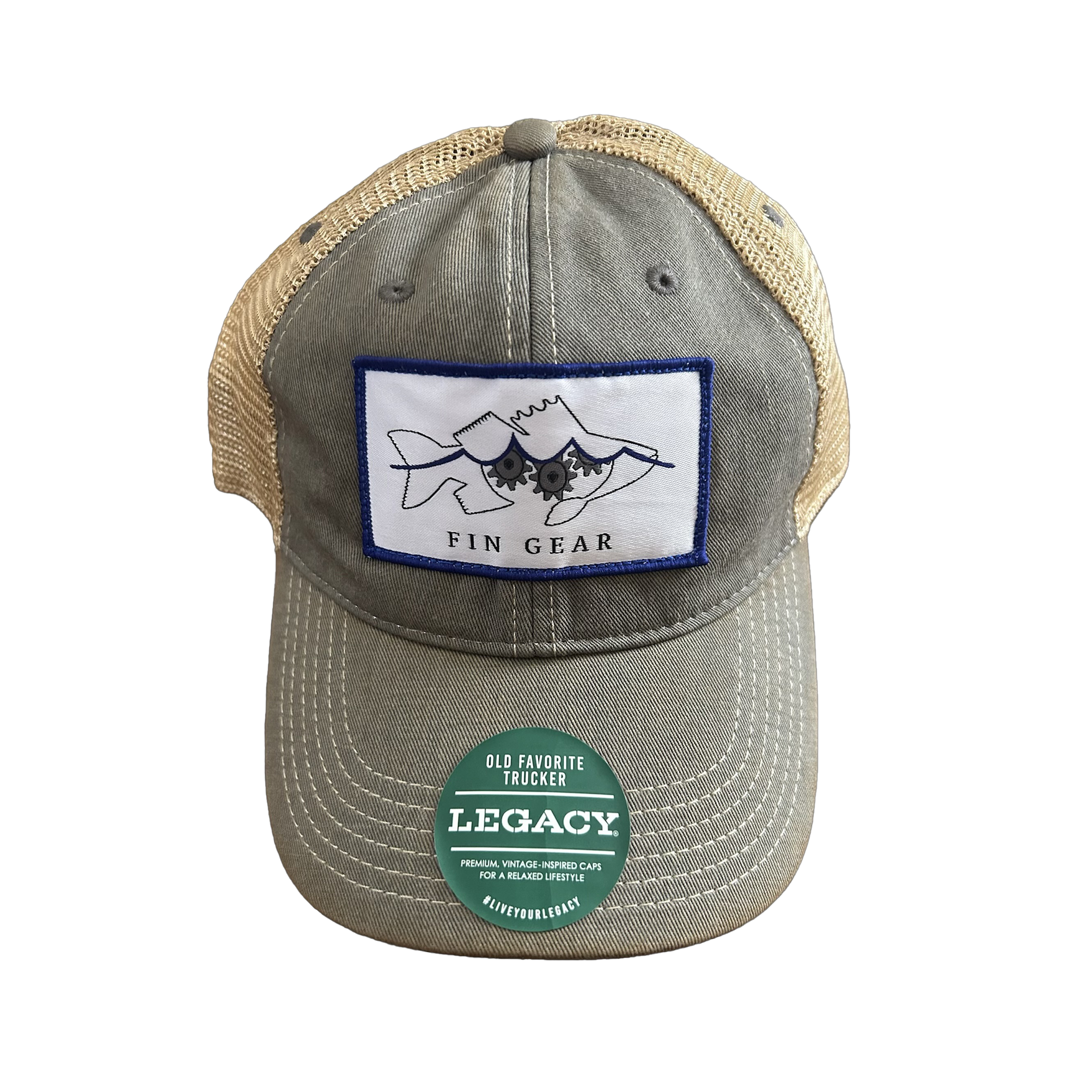 Fin Gear Legacy Patch Hat (Grey/ Khaki)