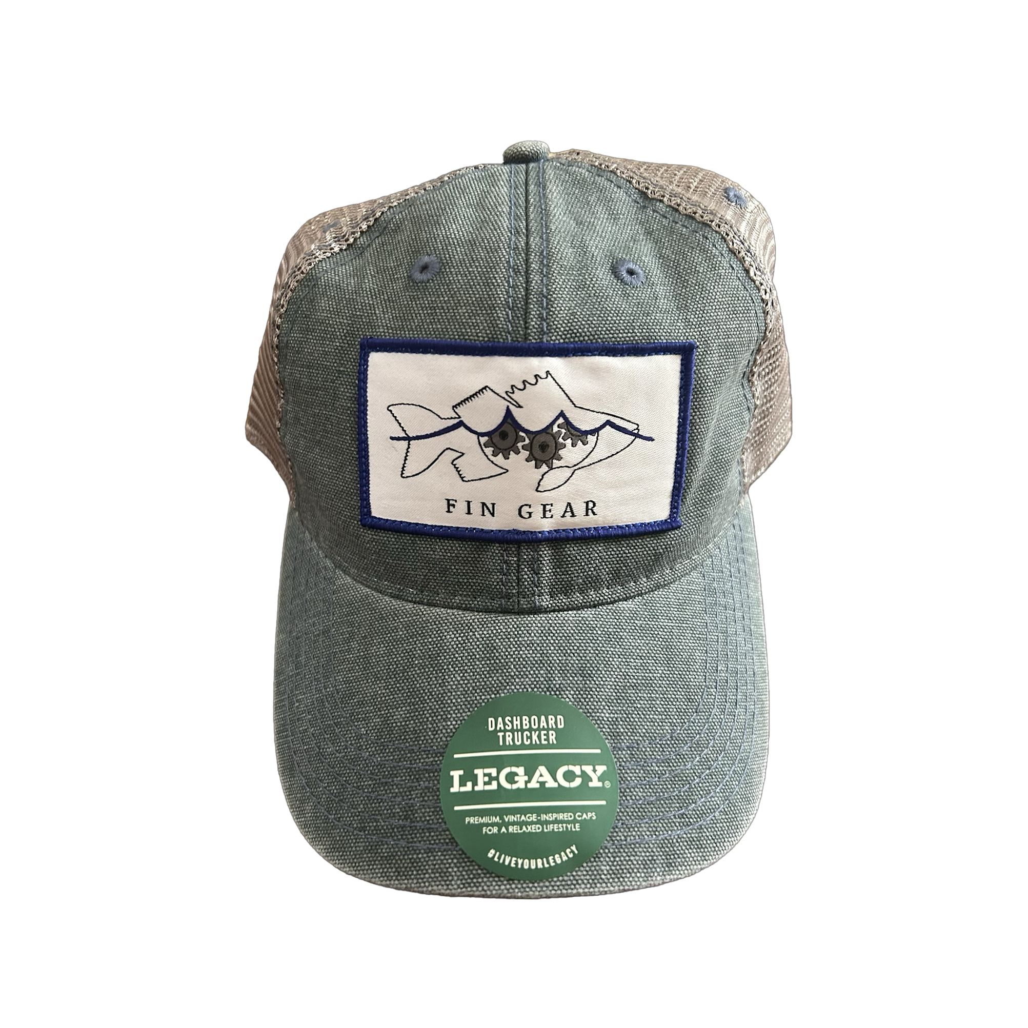 Fin Gear Legacy Patch Hat (Steel Blue/ Grey)